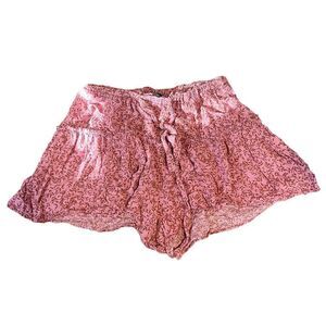 Lulu's Pink Floral Print Flowy Mini Skort Size Small